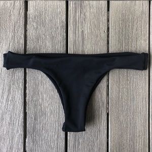 Simple Black Bikini Thong Bottoms